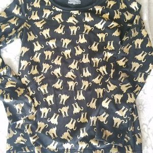 Metalic gold cat shirt